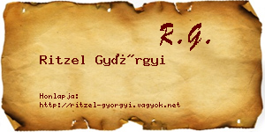 Ritzel Györgyi névjegykártya